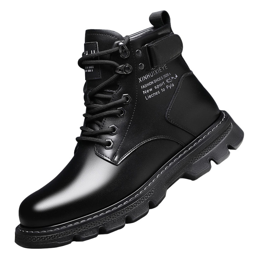 Men's Martin Boots High-Top British Style Work Boots Outdoor Mid-Top Men's Autumn Martin Shoes Versatile Trendy Height-Increasing