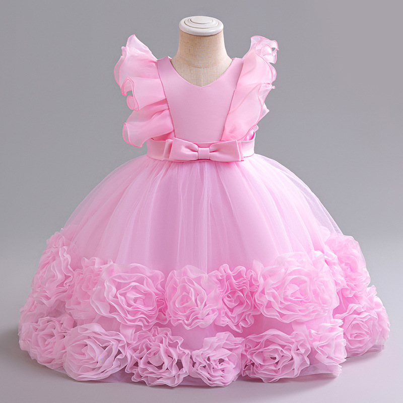 Picture of Children's dress Princess dress cross-border Girl's mesh pettiskirt piano performance dress birthday party dress