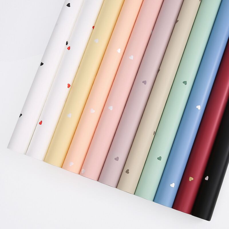 Valentine's Day Love Ouya Paper Flower Wrapping Paper Florist Flower Wrapping Waterproof Solid Color Bouquet Wrapping Paper