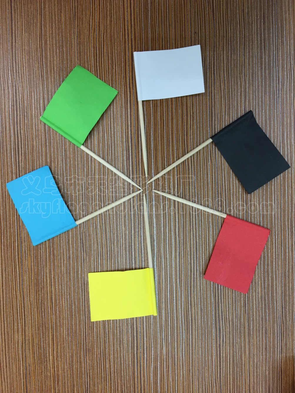 Solid color blank DIY writable painting white black red blue green yellow toothpick flag