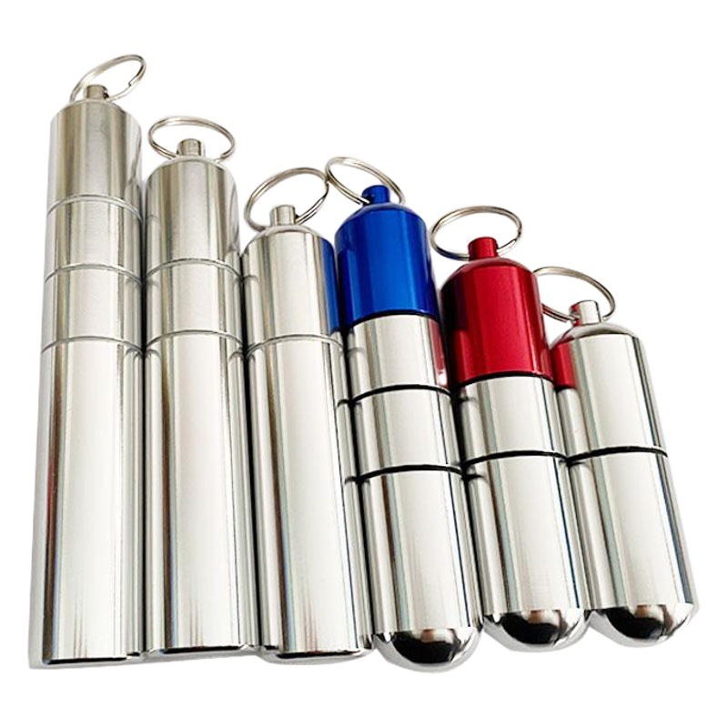 Spot Portable Multifunctional Aluminum Alloy Storage Cylinder Waterproof Sealed Metal Cigarette Case Folding Chopsticks Packaging Jar