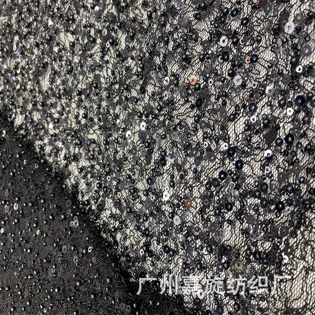 Full-width random patterned strands, embroidered beaded tube sequins, beaded lace fabric, wedding dress, dress, qipao, shoes, hats, and lace