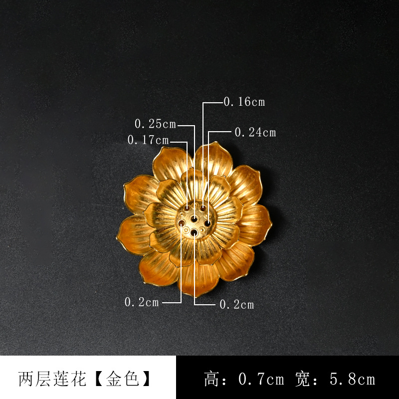 Picture of Alloy porous lotus incense holder Zen thread incense holder household tea set accessories sandalwood burner incense tray
