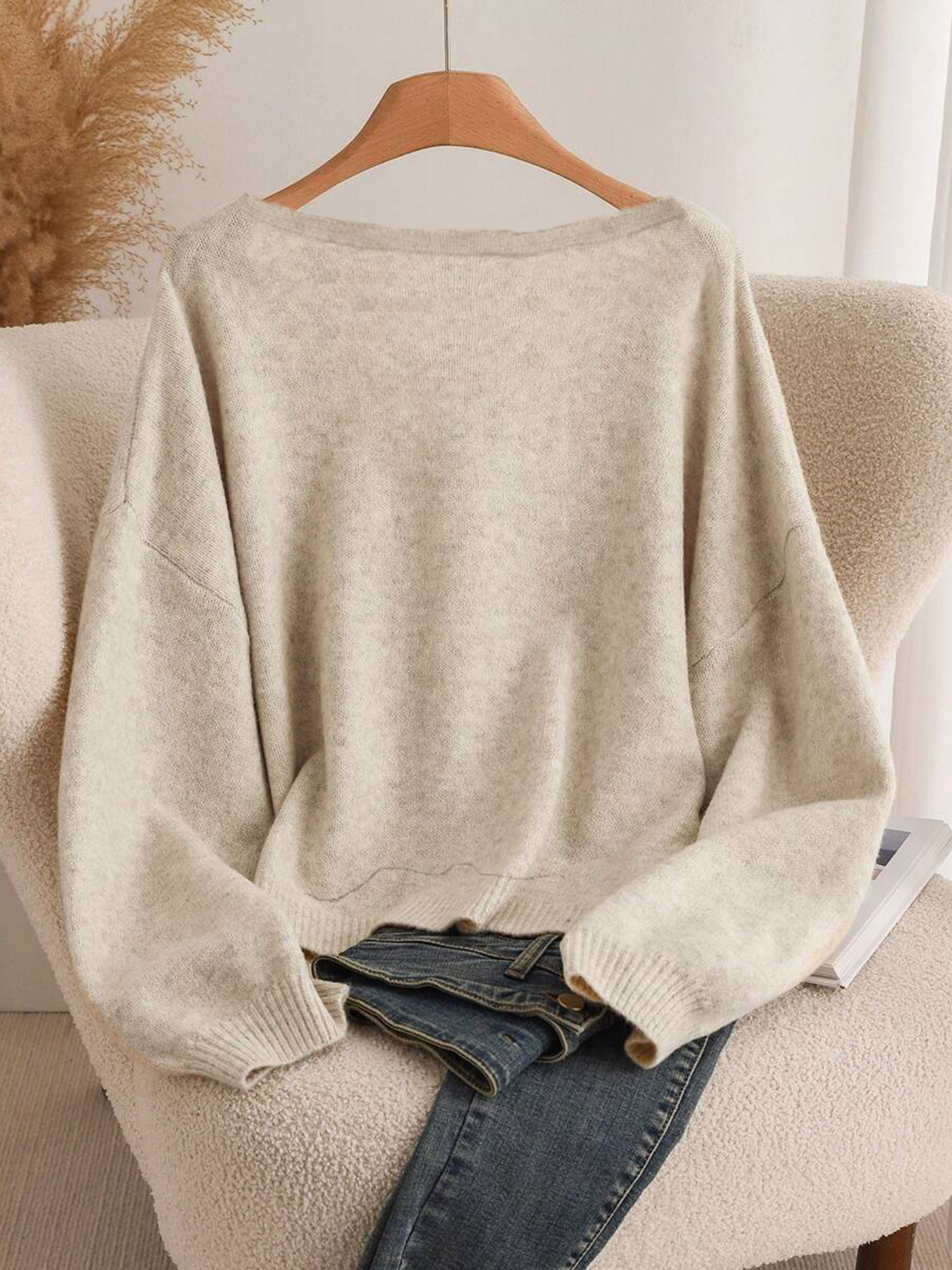 Picture of Design sense bow knit cardigan autumn and winter new loose and versatile lazy style knit sweater