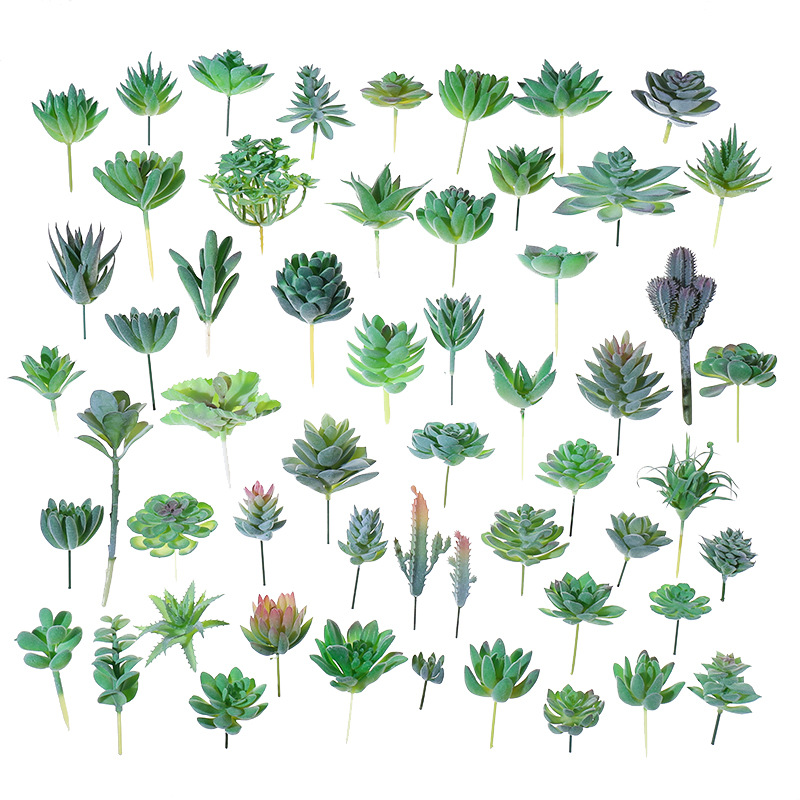 Picture of 003 Flocked Green Succulent Flower Head Creative DIY Supplies Bonsai Accessories Artificial Flower Jinhua Factory Direct Supply