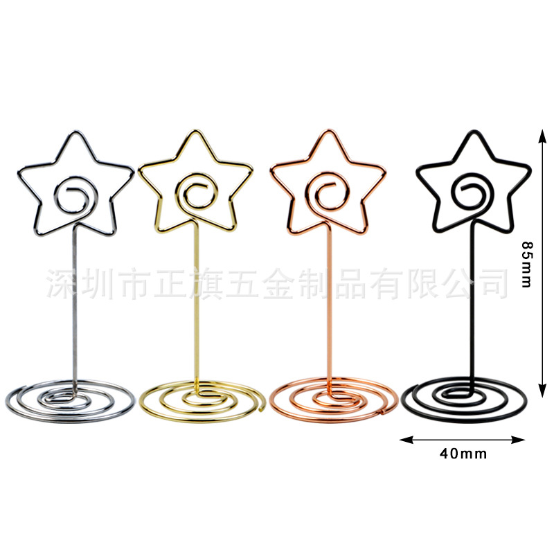 Picture of 85mm heart-shaped business card holder Peacock round wedding seat holder photo holder note holder number plate label message holder