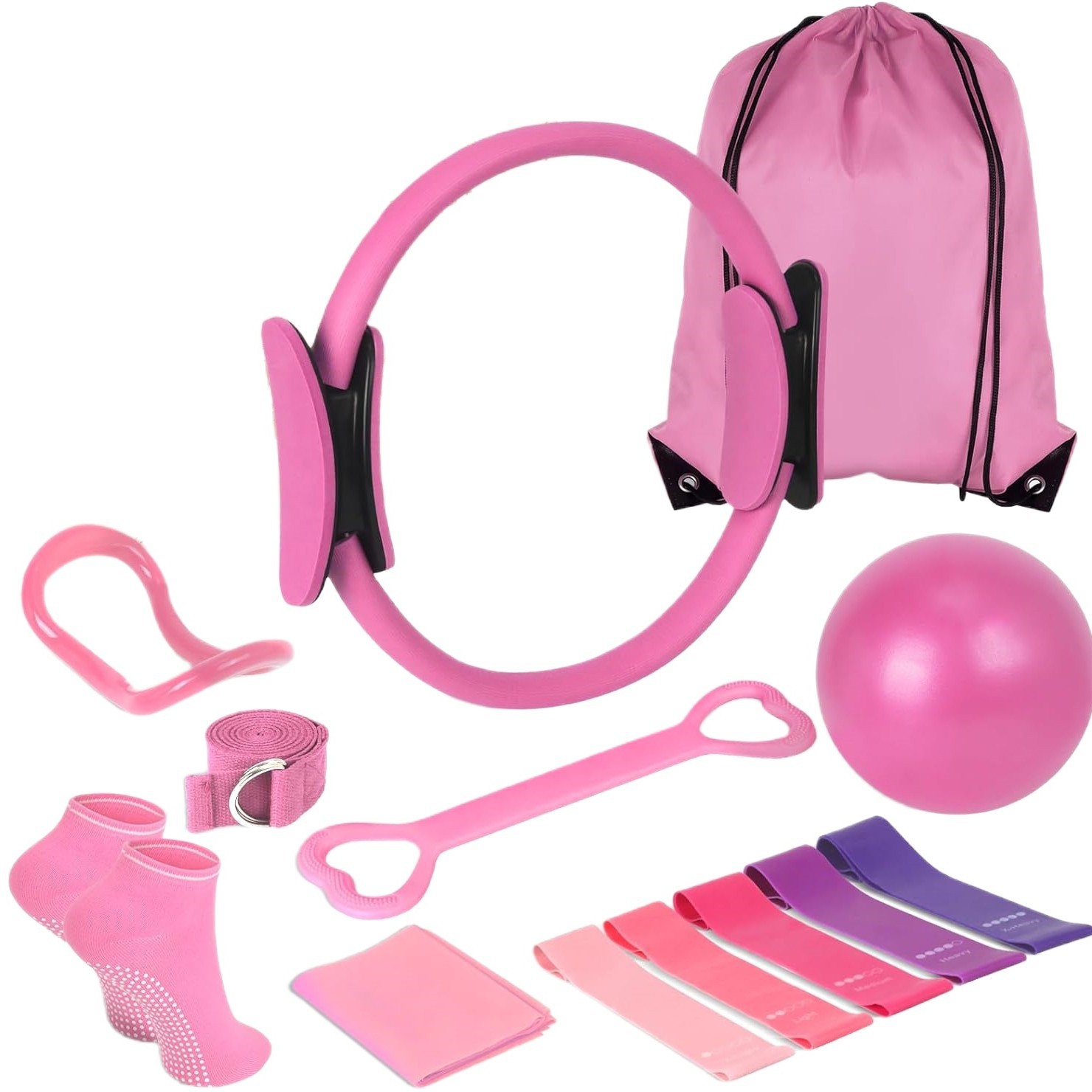 Shaping Artifact Pilates 13-Piece Set Yoga Ball Yoga Ring Stretch Belt Tension Band Yoga Socks Fitness Five-Piece Set