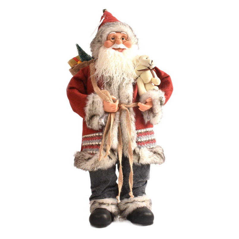 45cm High-end Luxury Santa Claus Doll Standing Old Man Christmas Decorations Gift Arrangement Ornaments Cross-Border