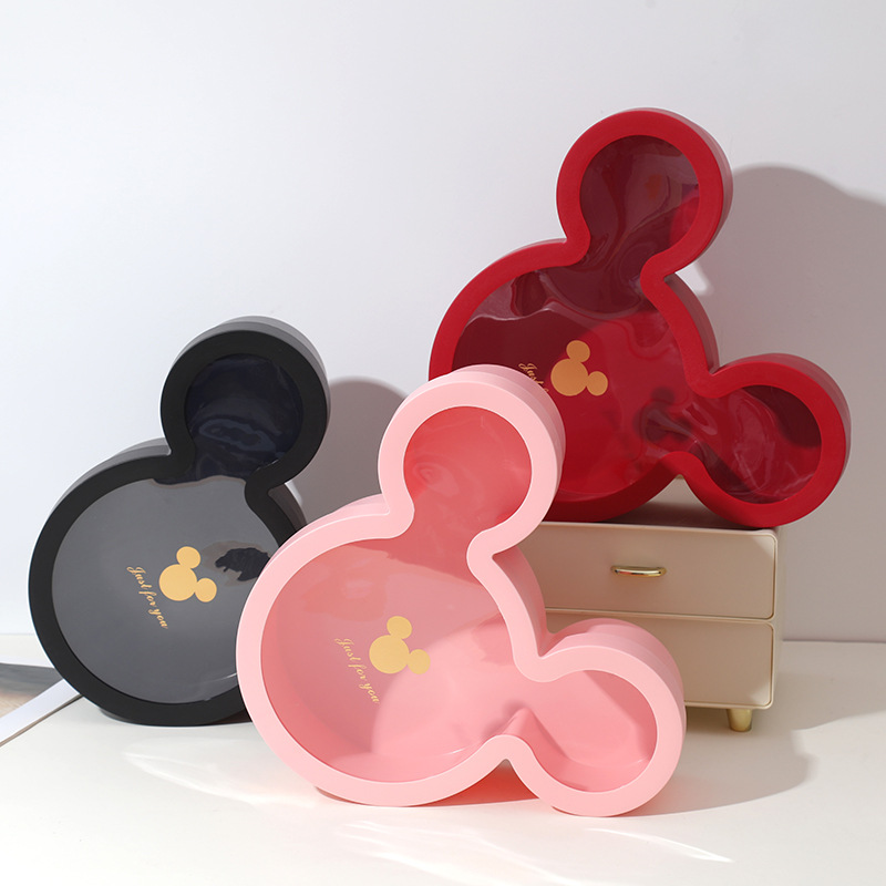 Mickey Flower Gift Box Christmas Apple Waterproof Gift Box Chocolate Packaging Box Birthday Gift Box Transparent Window