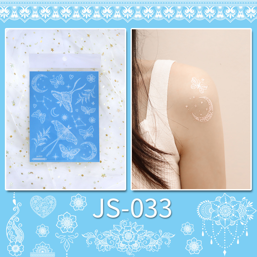 Picture of New Cross-border Source White Tattoo Sticker Personalized Face Sticker Henna Hand-painted Sticker Collarbone Sticker Disposable Tattoo