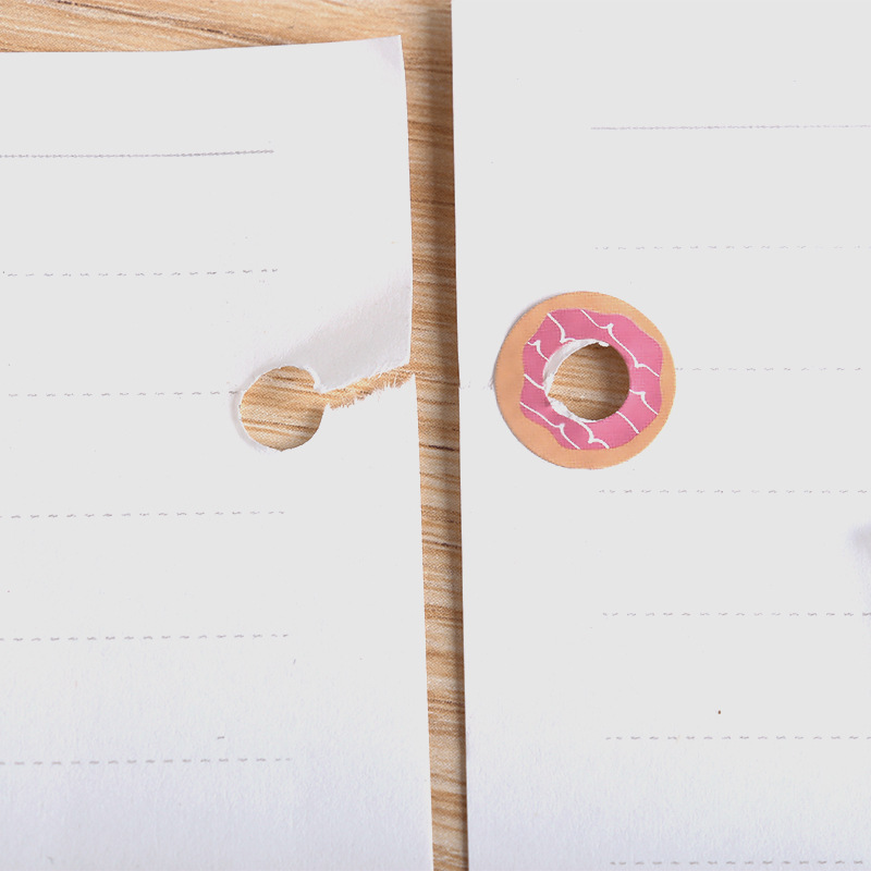 Picture of Donut Loose-leaf Paper Hole Patch Loose-leaf Repair Transparent Paste Protective Paper A5A6A7 Universal Ring Sticker