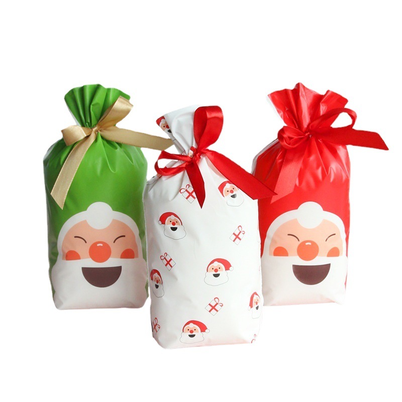 Cross-border Hot Halloween Christmas Packaging Bag Ribbon Drawstring Bag Candy Cookies Hand Gift Snowflake Crisp Packaging