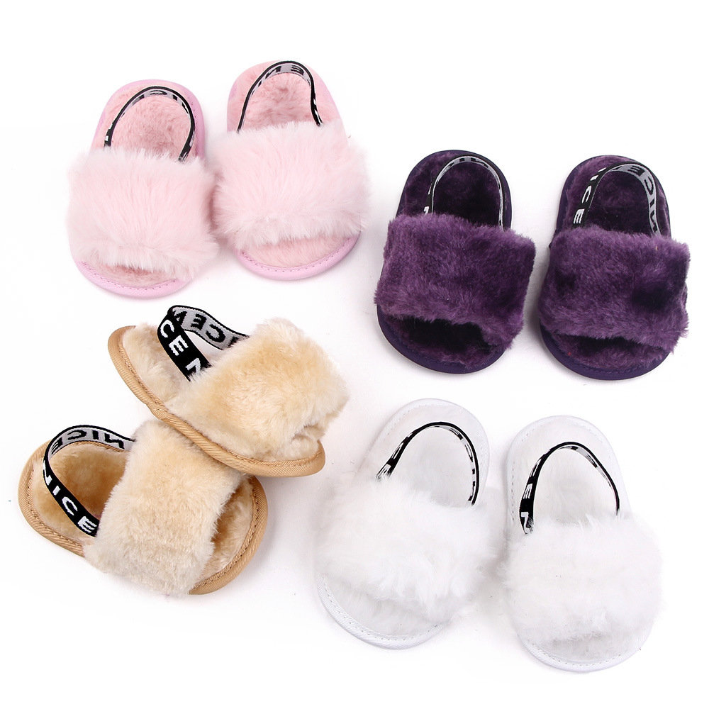 Summer new baby girl fluffy sandals elastic feet cute baby shoes toddler shoes wholesale 2648