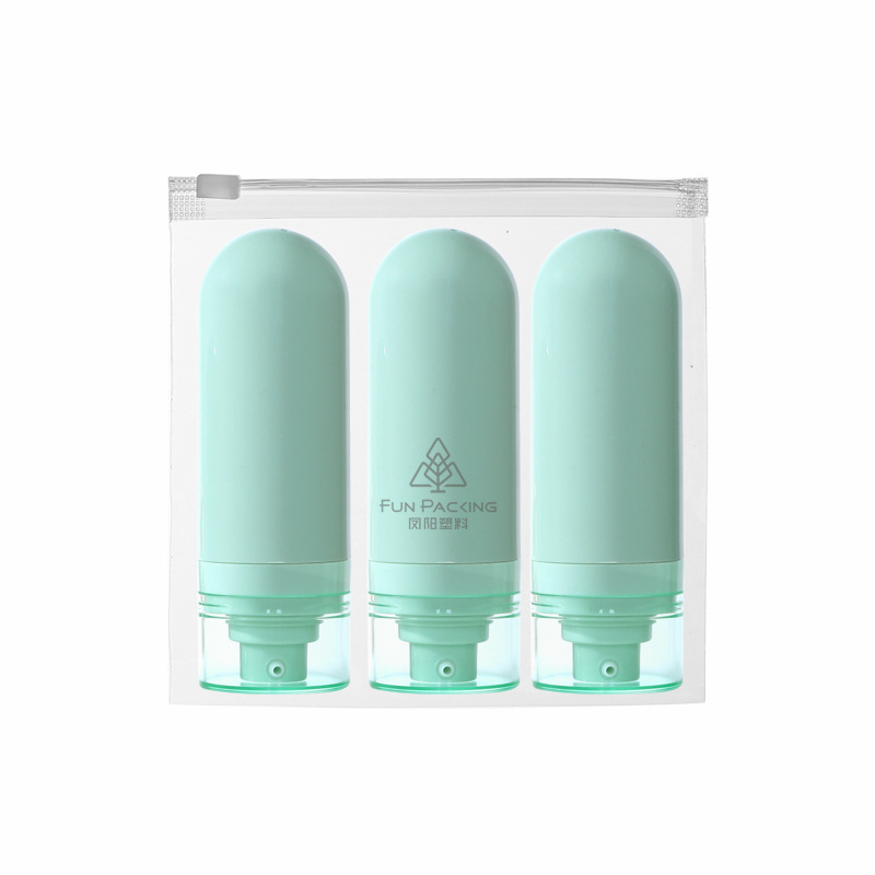 Picture of Travel wash and care suit three-piece PE suede hose bottle portable skin care products wash squeeze facial cleanser sub-bottle