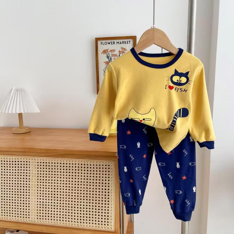 Picture of Children's underwear suit new boys and girls autumn and winter pajamas baby autumn clothes autumn pants home clothes children's clothing wholesale generation
