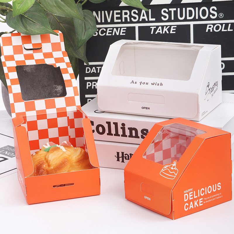 Window Display Box Puff Cake Roll Towel Roll Wrap Box West Point Window Dessert Snowflake Crisp Bread Take-out Box