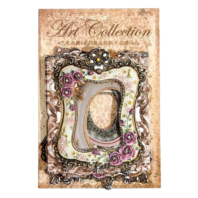 Yanji Art Collection Series Retro Photo Frame Border Hollow Card European-style Base Decorative Stickers 6