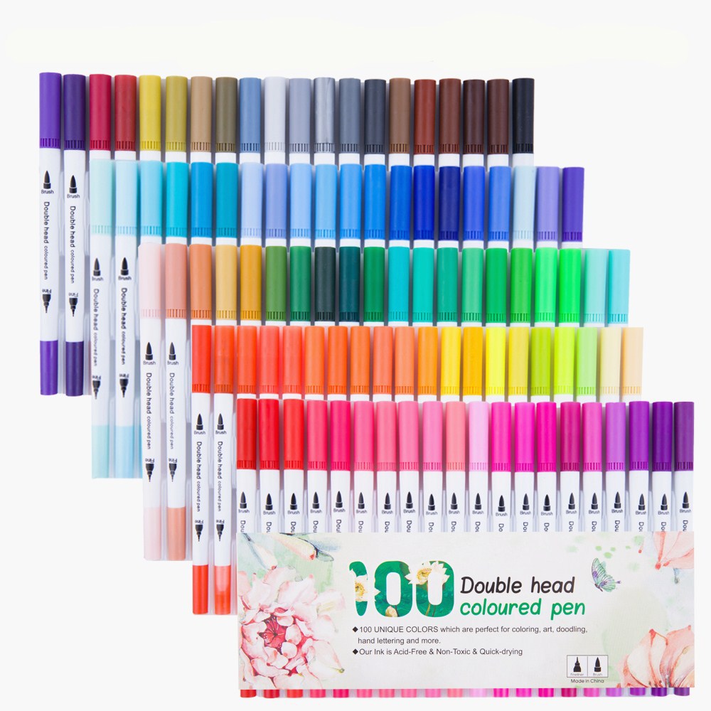 Picture of Amazon Double-Headed Hook Pen Color Marker Pen Soft-Head Watercolor Pen Art Supplies Children's Gift Painting Set