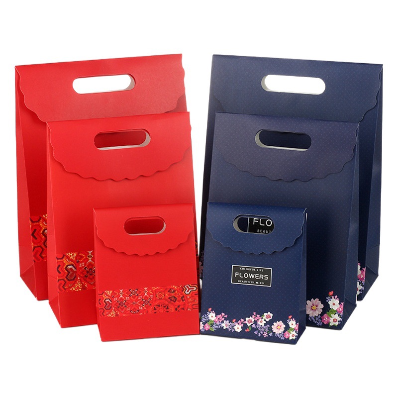 Source manufacturers in stock wholesale ethnic style Velcro bag floral Velcro bag gift bag paper bag sugar box bag