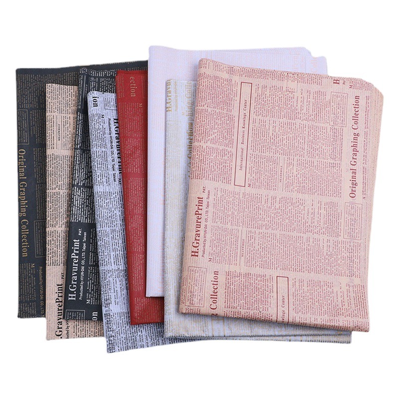 Vintage Kraft Paper English Newspaper Sydney Paper 20 Packing Lining Paper Flowers Packaging Materials
