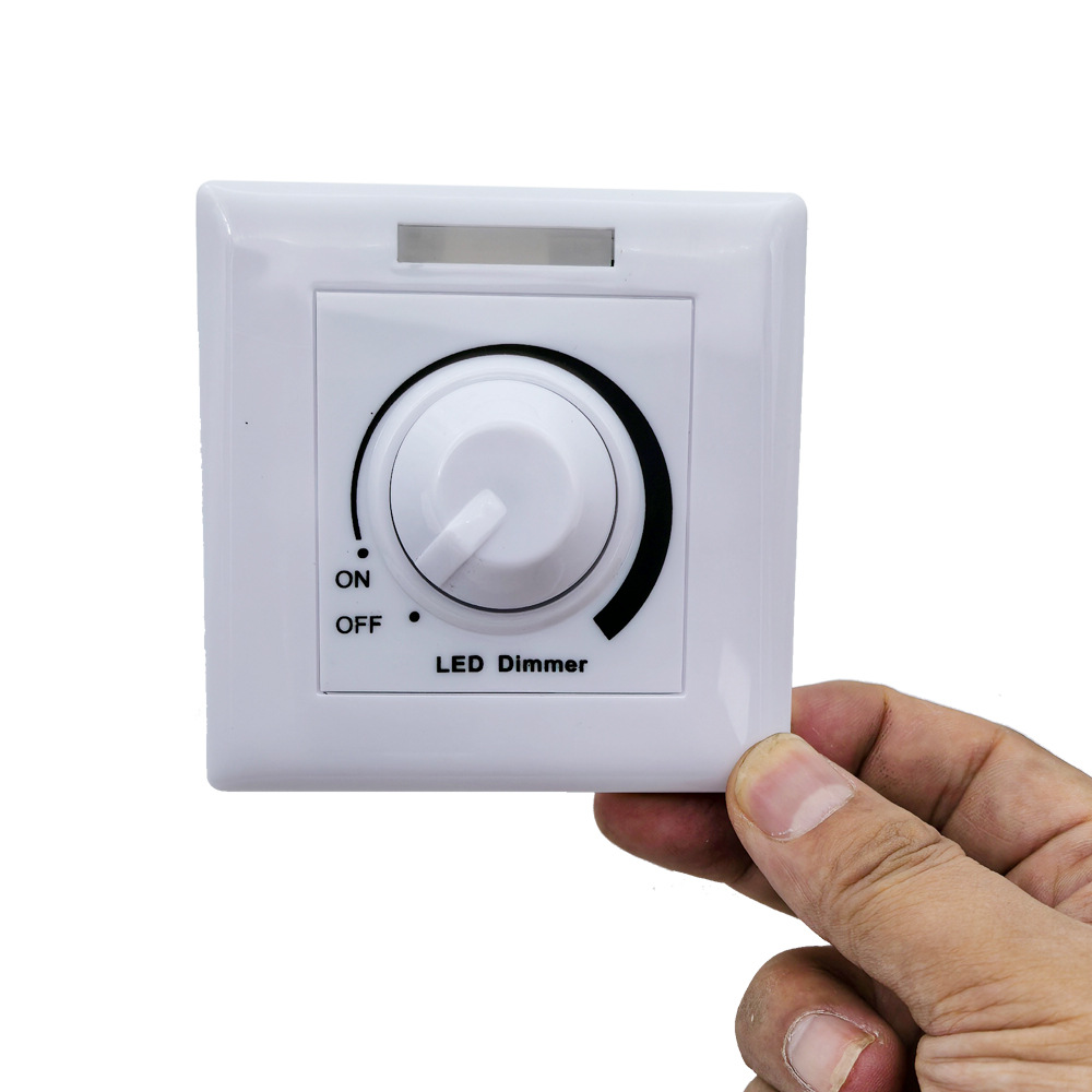 Picture of LED low voltage 12-24V/30A monochrome dimmer PWM knob remote control light mounted dark mounted 86 dimmer switch panel