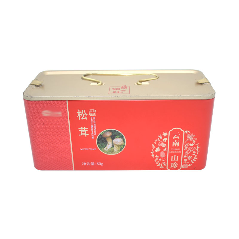 Shiitake Mushrooms Yunnan Matsutake Truffle Tin Packaging Tin Box Morels Satchel Gift Metal Rectangular Tin Box