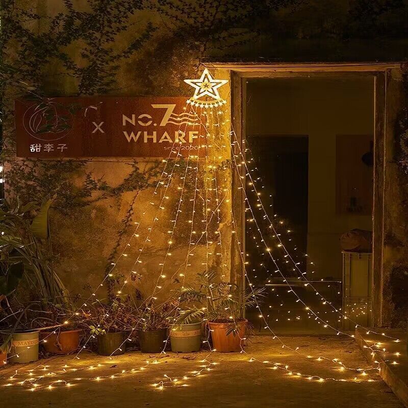 2025 Outdoor Landscape Star String Light Waterproof Camping Festival LED Courtyard Decoration Arrangement Garden Solar Light Factory