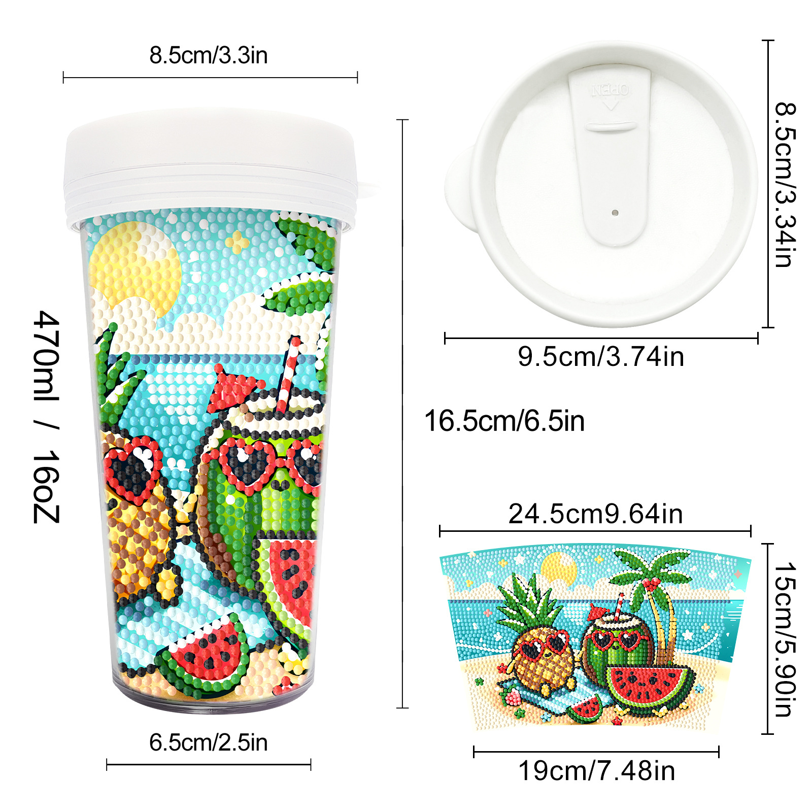 Picture of Diamond Painting Peripherals, New and Unique Cups, Cross-Border Supply, Diamond Stickers, Embroidery, DIY Handmade Full Diamond Creative Decorative Paintings Wholesale