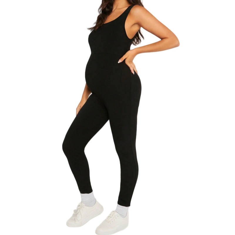 Picture of European and American cross-border black maternity jumpsuit tight hip lifting casual outerwear maternity clothes summer Foreign trade Wholesale