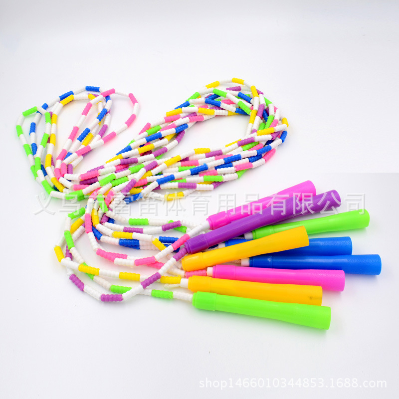 Picture of Single bamboo pattern children primary and secondary school students fancy bead jump rope festival colorful hundred fitness jump rope wholesale