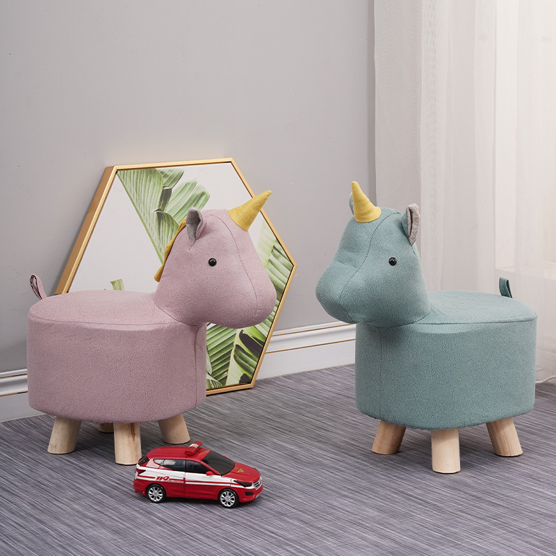 Picture of Elephant Stool children's animal stool solid wood shoe changing stool creative small stool home living room cartoon cute low stool