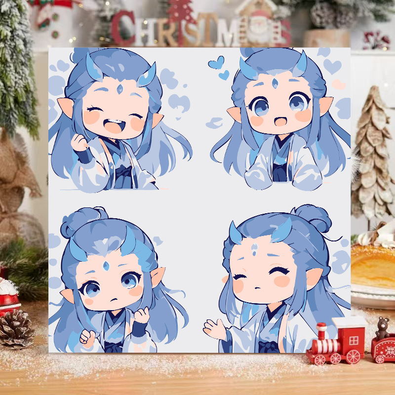 Picture of The child prodigy of Naohai diy digital oil painting manual coloring animation Ao C Naozha oil painting decorative painting