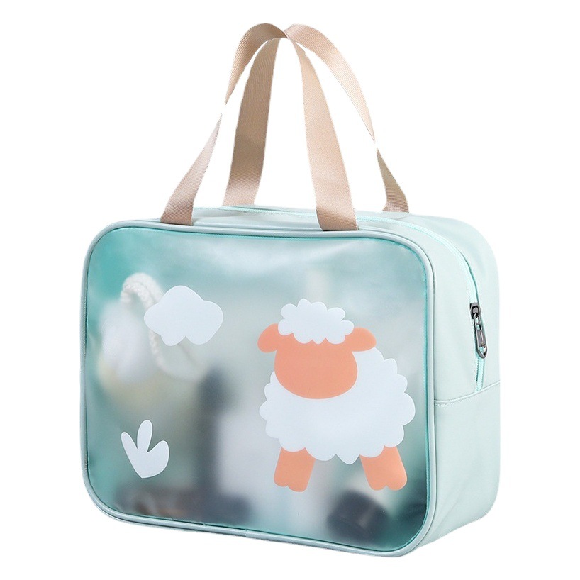 Cosmetic Bag Large Capacity Advanced Sense Dry and Wet Separate Waterproof Wash Bag Travel Storage Beach Bag Partition Swimming Bag