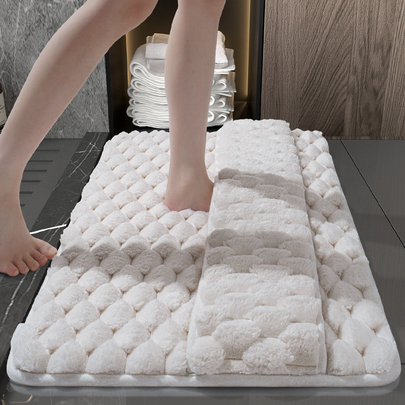 Picture of Memory Foam Bathroom Mat Household Toilet Water Absorbent Floor Mat Shower Door Wipe Foot Mat Quick-drying Bathroom Door Mat
