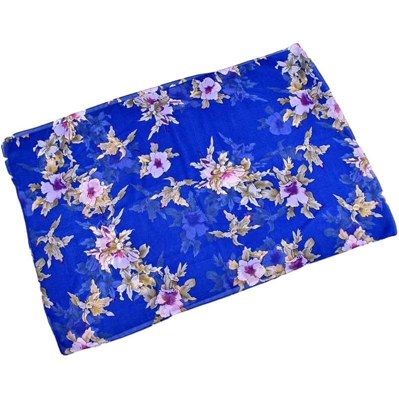Cross-border supply new printed chiffon scarf women's long refreshing floral small sunscreen scarf wholesale