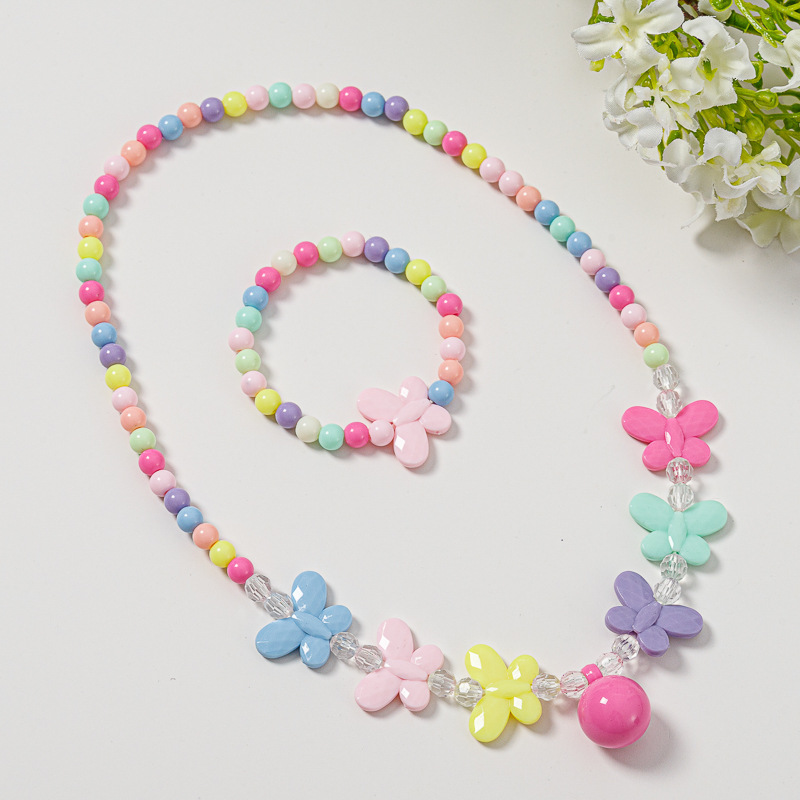 Picture of Korean version of candy color necklace children's spot jewelry beads necklace bracelet two-piece set Yiwu jewelry wholesale
