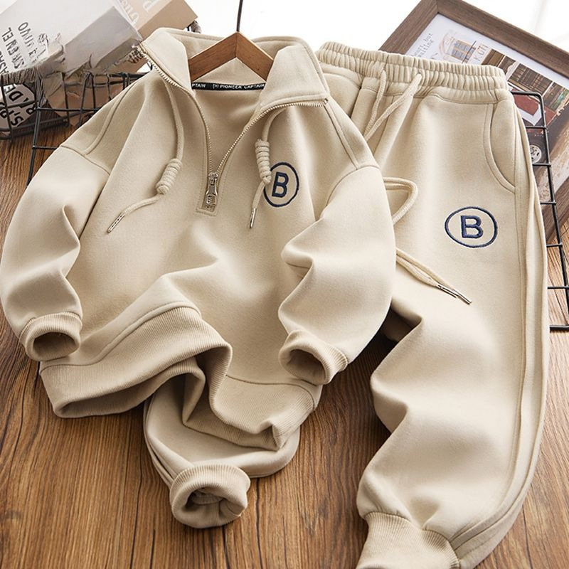 Boys fall/winter new ruffian handsome sweater pants two-piece 2025 large boys jacket pants sports suit