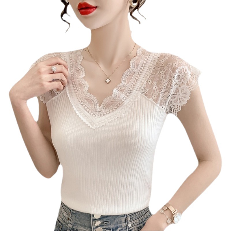 New Lace Camisole Women's Summer Wear 2022 Korean Style Sexy V-Neck Base Shirt Sleeveless Top