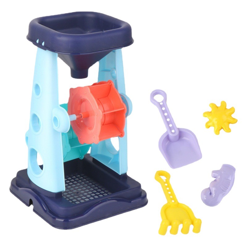 Children's Beach Toy Hourglass 5-Piece Set for Summer Outdoor Parent-Child Water Play and Sand Digging, Promoting Parent-Child Interaction