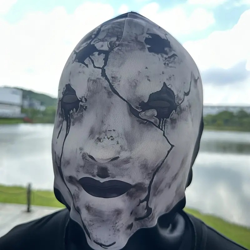 Picture of Summer Outdoor Sunscreen Mask Men's Ice Silk Motorcycle Riding Face Towel Thin Animal Full Face Neck Ear Hanging Tape