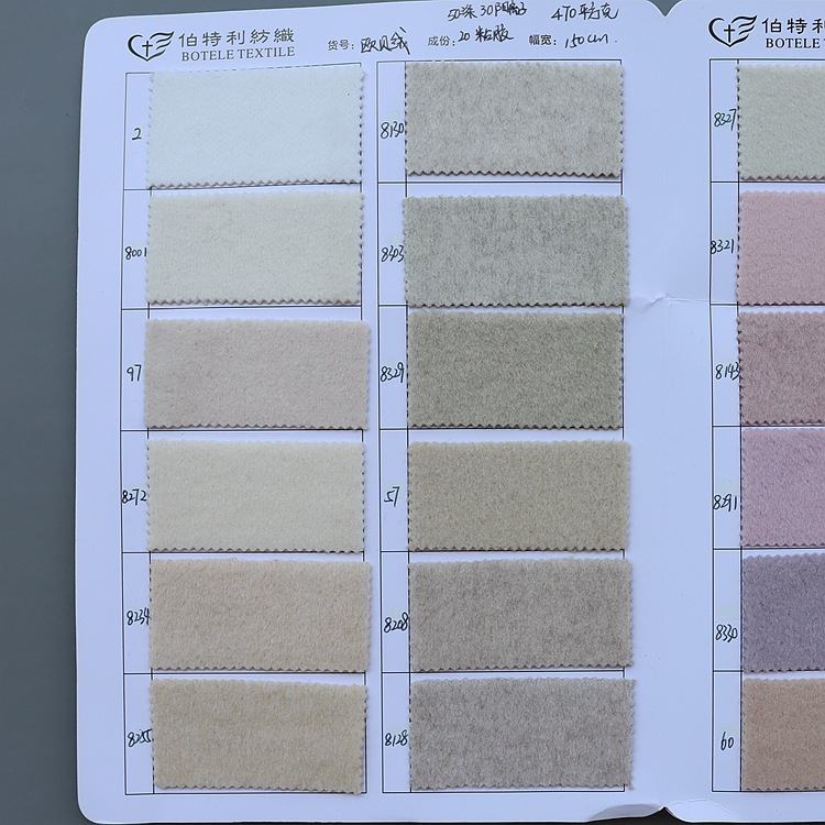 Picture of Autumn and Winter Thickened Single-Color and Two-Color Oubei Velvet Fabric 705g Stretch Knitted Single-Sided Smooth Woolen Coat Fabric