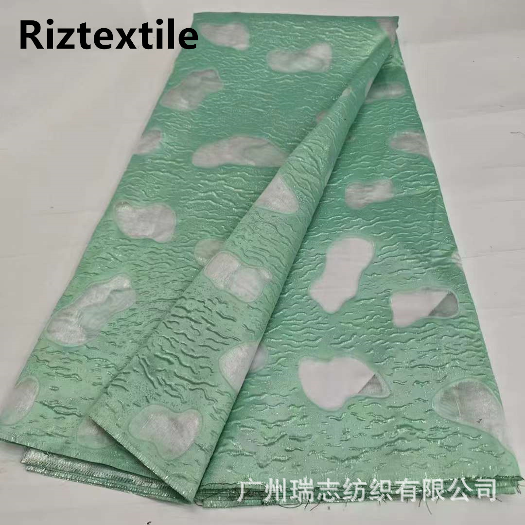 New Cloud Pattern Transparent Lightweight Organza Jacquard Fabric Embossed Children's Dress Princess Dress Dress Embroidered Cloth