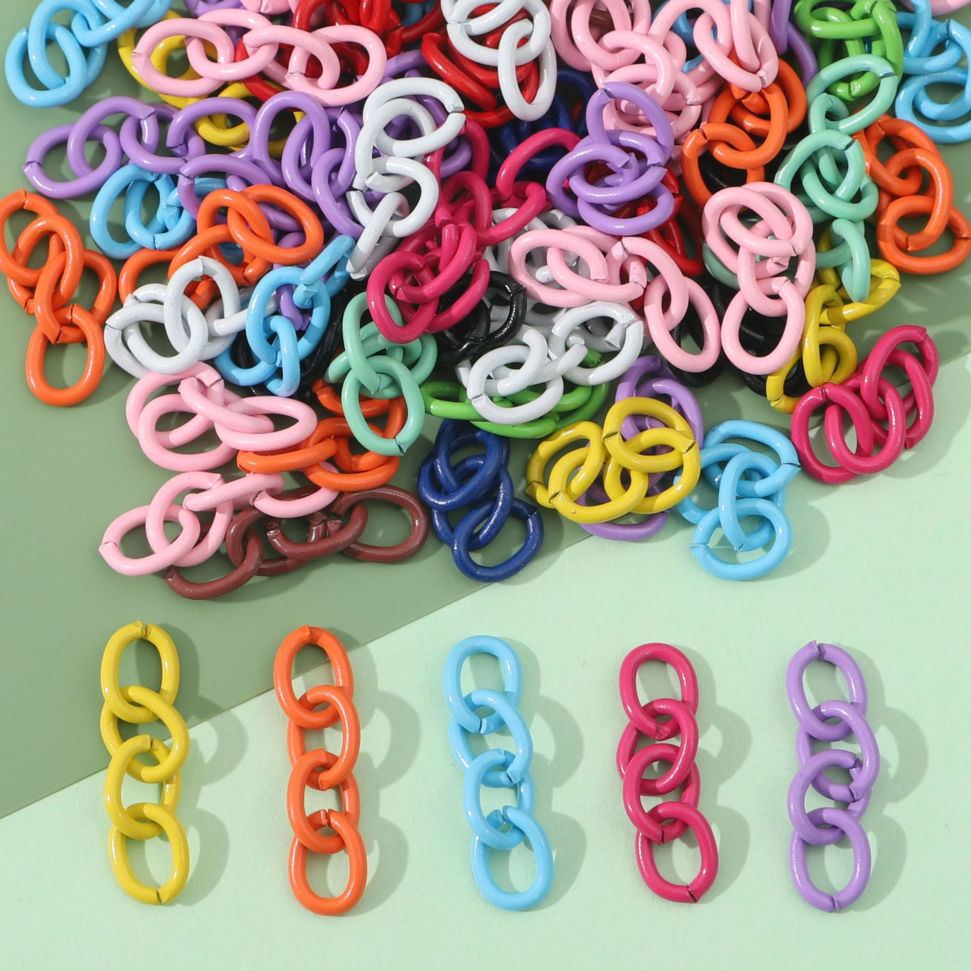 Picture of AliExpress color iron paint 4 section chain extended chain tail chain bag small pendant ring accessories handmade DIY materials