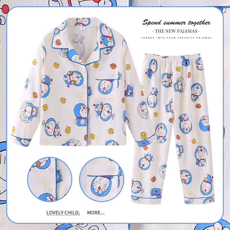 Picture of 2024 New Girls' Pajamas Long Sleeve Cloud Cotton Spring and Autumn Children's Home Clothes suit Big Kids Girls Can Wear Outer