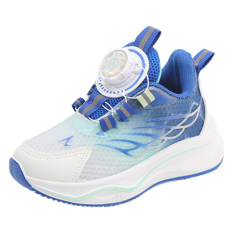 Children's Sports Shoes 2025 Spring & Fall Boys' Casual Shoes Rotating Button Girls' Running Shoes Soft Sole Baby Mesh Shoes