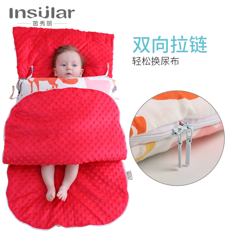 Picture of Baby Doudou Blanket Cotton Thickened Anti-startling Baby Sleeping Bag Autumn and Winter Dual-use Newborn Sleeping Bag Wholesale