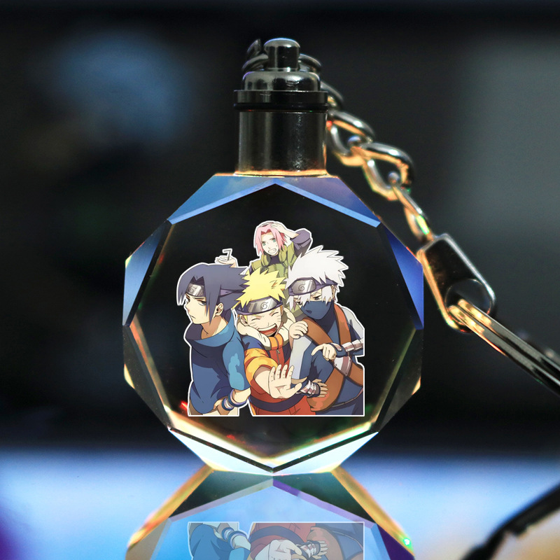 Picture of Naruto Peripheral Pendant Naruto Kakashi Sasuke I Ailuo Animation Luminous Crystal Keychain Wholesale