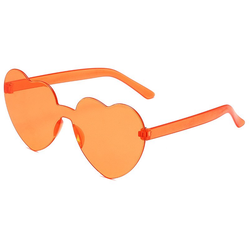 Picture of Heart Sunglasses, Heart Sunglasses, Jelly Color Rimless Heart-Shaped One-Piece Glasses, Dazzling Color Glasses