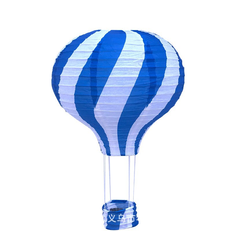 Picture of 2020 new manufacturers wholesale hot air balloon paper lantern two-color stitching rainbow export wedding paper lantern decoration