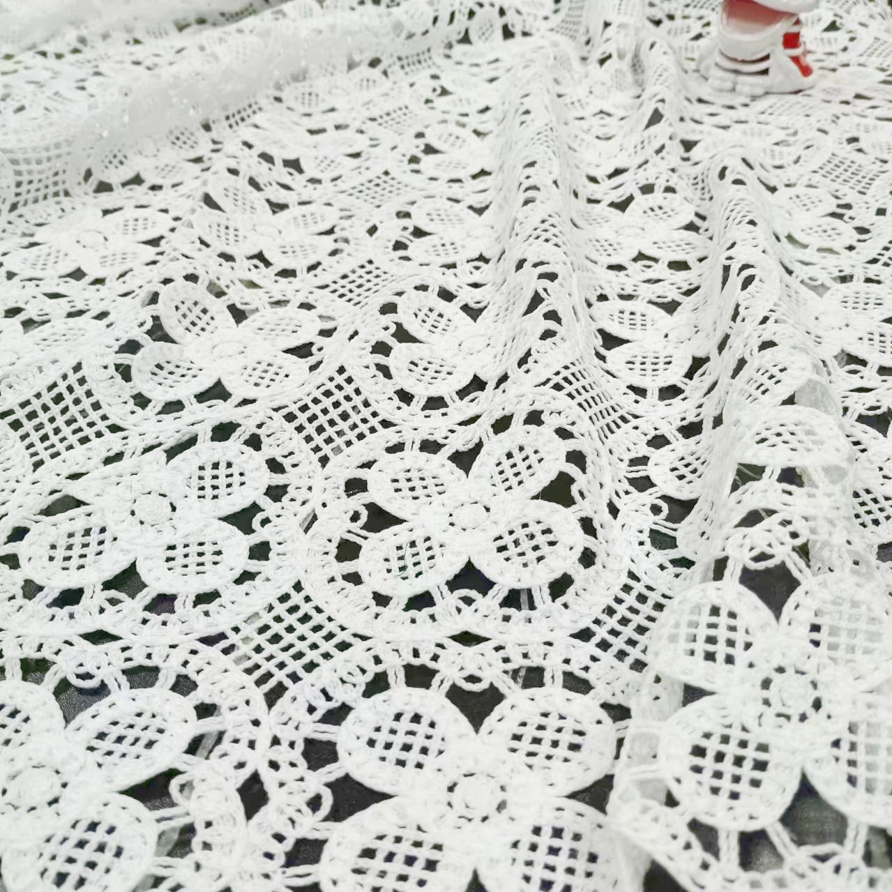 Polyester Three-dimensional Hollow Fabric Lucky Grass Water-soluble White Embroidered Hook Lace Handmade DIY Accessories Lace